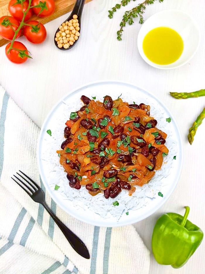 Riz basmati Chili con carné avec bœuf haché, poivrons & oignons