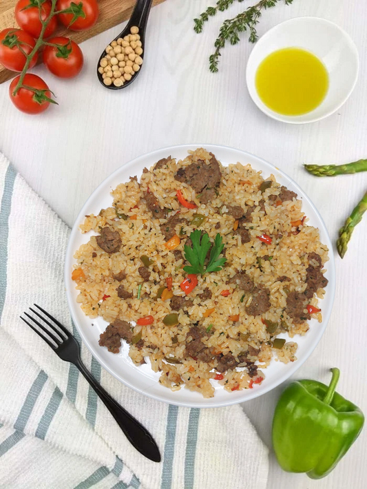 Mexican rice au bœuf haché et poivrons