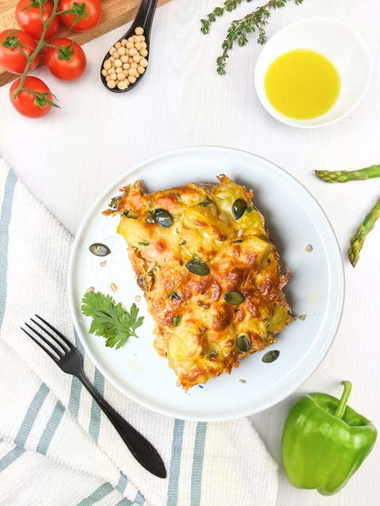 GRATIN PROTÉINÉ DE POULET ET LÉGUMES