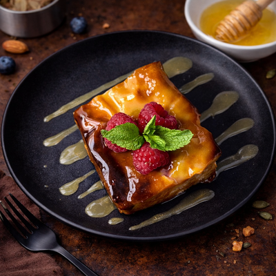 FLAN PROTÉINÉ AU FROMAGE BLANC ET FRAMBOISES